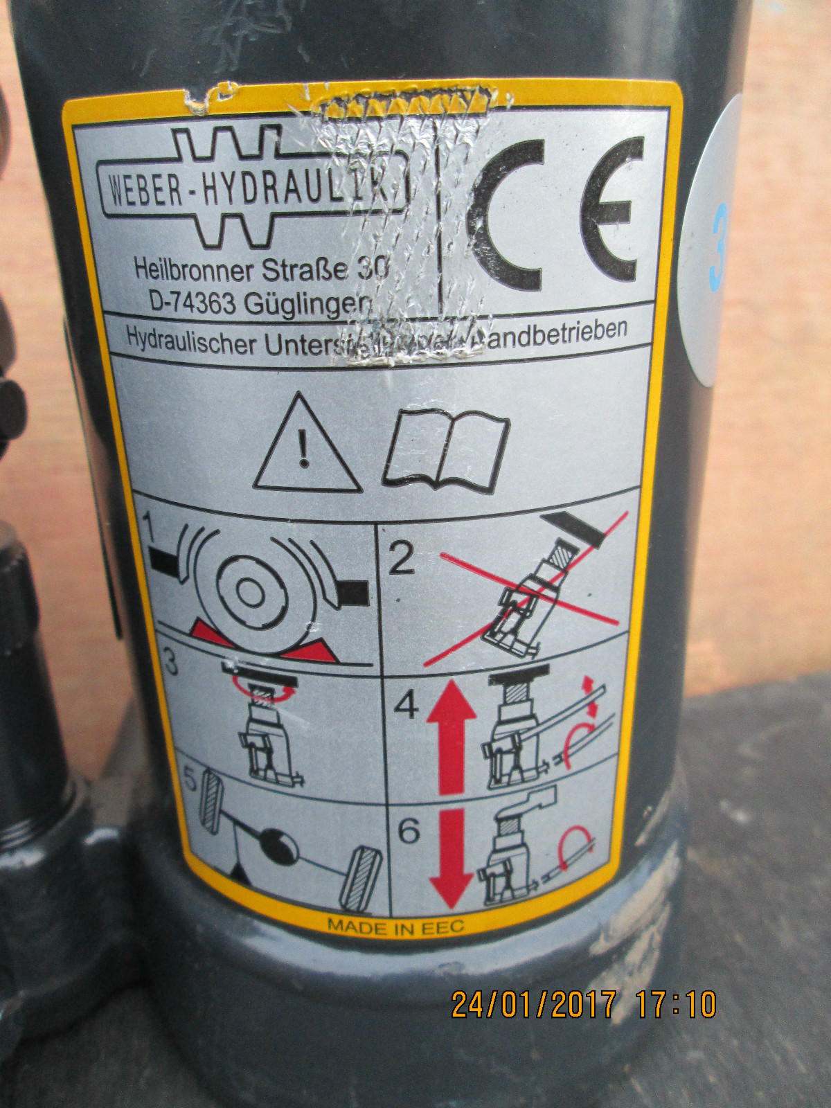 3 TON WEBBER BOTTLE JACK MADE IN SOUTH GERMANY *** NOT CHINA