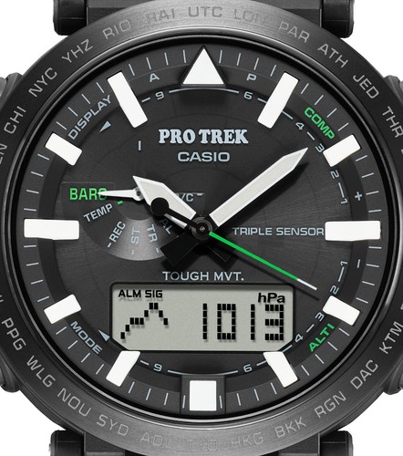 Orologio CASIO PRO TRECK da Uomo Resina Acciaio RADIOCONTROLLATO SOLARE Bussola - Foto 8 di 10