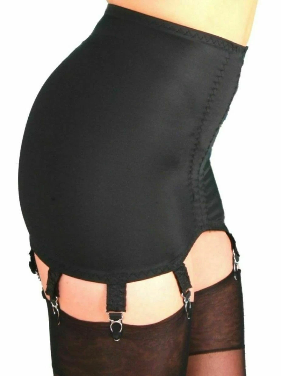 OPEN BOTTOM GIRDLE W/ 8 GARTER RETRO STYLE BY NYLON DREAMS GREAT BRITIAN 6  SIZES