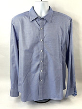 Robert Graham Shirt Mens XL Blue Check Classic Fit L/S Flip Cuff Button Up Shirt
