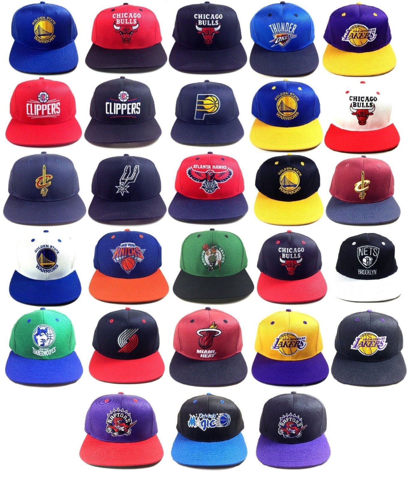 ADIDAS NBA TEAM COLOR SNAPBACK HAT CAP ADJUSTABLE FLAT BILL LOGO MASCOT