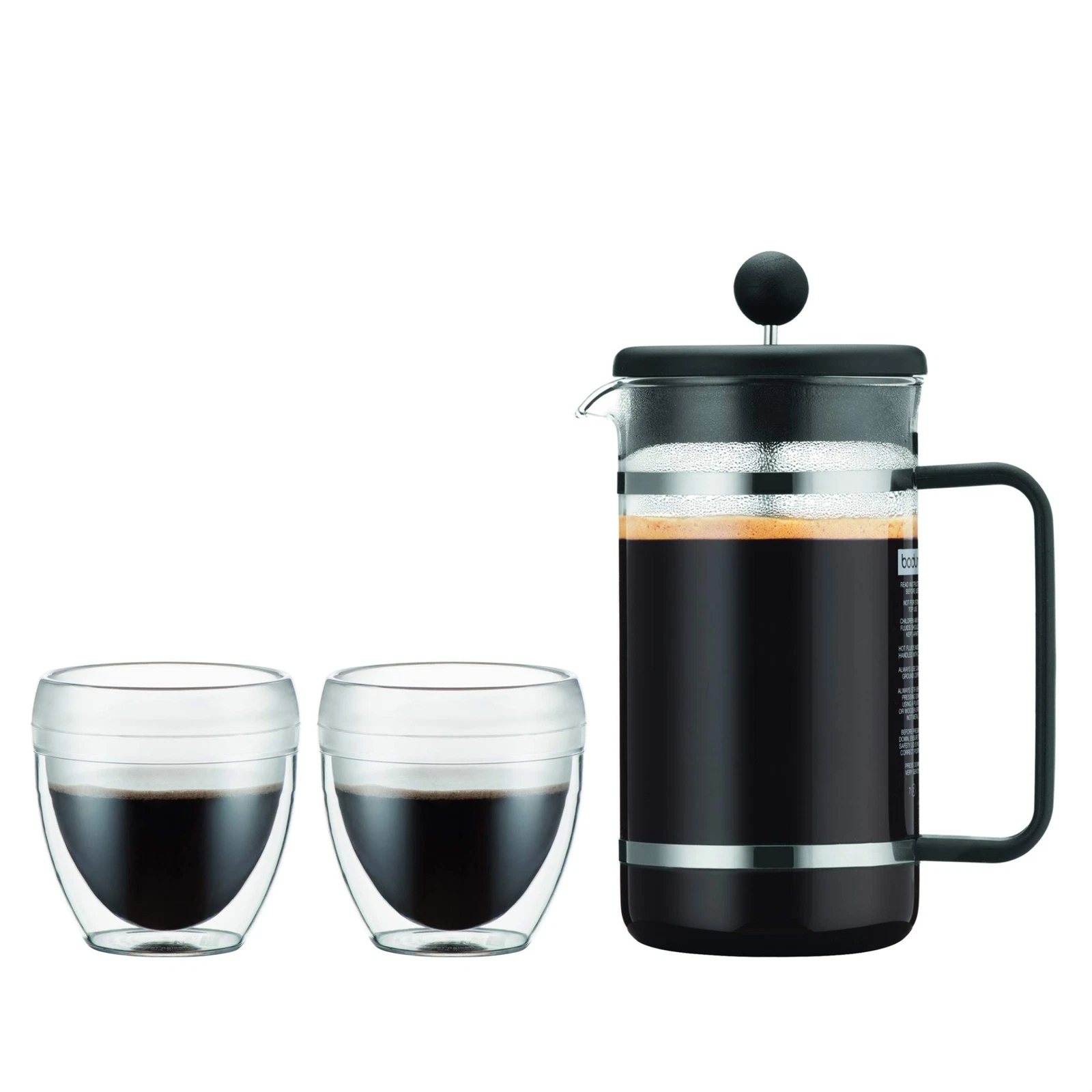 Bodum Bistro Set Shatterproof French Press Coffee Maker (34 Ounce) and 2-Pack...