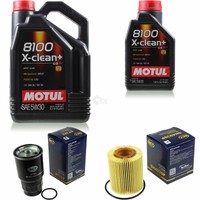 Sct Inspektionspaket 6L Motul 8100 X-Clean+ 5W-30 FüR Toyota Rav 4 Iii 2.2 D