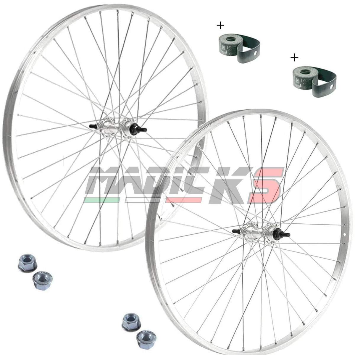 Roue Arrière MV-TEK 28 X 1 5/8 – Moyeu Acier – 1 Vitesse – Argent (neuve)
