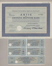 Wollwaarenfabrik Mercur AG – Stuttgart – akcje powyżej 20 DM, od września 1959