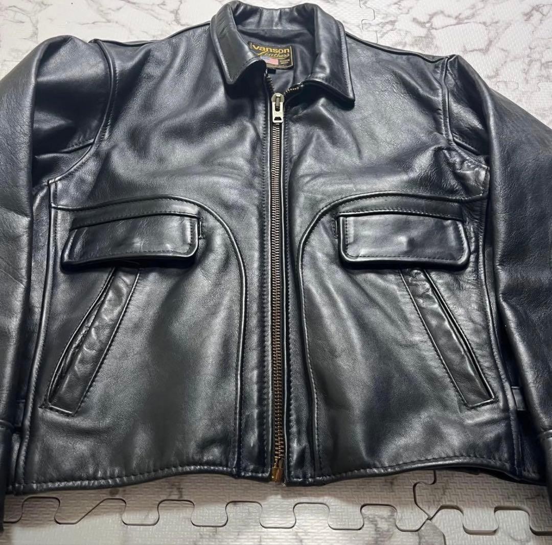VANSON Leather Trucker Jacket Collared Short L - image 8