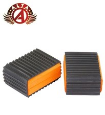 2x ALTA Pedal Riser Blocks Wood Core Rubber Sleeve Orange/Black 3-1/2 x 1-1/2.