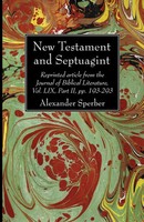 Alexander Sperber | New Testament And Septuagint | Taschenbuch | Englisch (2020)