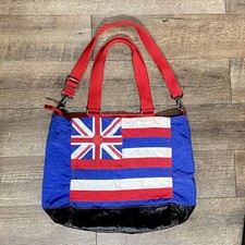 Borsa a tracolla KIPLING HAWAII bandiera hawaiana tracolla tracolla regolabile rosso bianco blu.