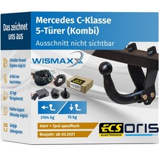 ANHÄNGERKUPPLUNG für Mercedes C-Klasse S206 ab 21 starr ORIS +7pol E-Satz ECS