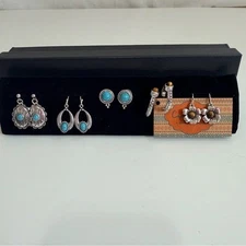 Canyon Sky Set of 5 Silver and Turquoise Earring Set