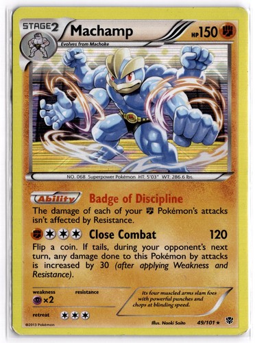 Pokemon TCG Machamp (49) 49/101 Plasma Blast Holo Rare HP