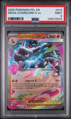 Mega Charizard X ex 013/094 Me02: Phantasmal Flames Holo PSA 9