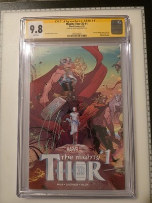 Marvel Comics Mighty Thor 3D #1 CGC 9.8 SS Jason Aaron Artist Cover Variant