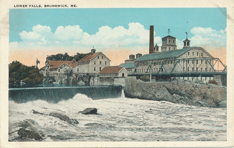 ME, BRUNSWICK - LOWER FALLS - POSTCARD