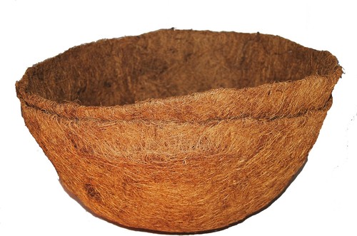 12" Round, , Natural Coco Coconut Fiber Planter, Liner for Hanging Basket, Ga... - Picture 6 of 7