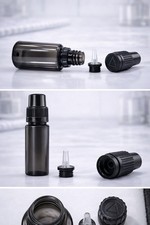 Schwarz 10ml E-Liquid Flaschen (PP) + Tropfverschlüsse Set