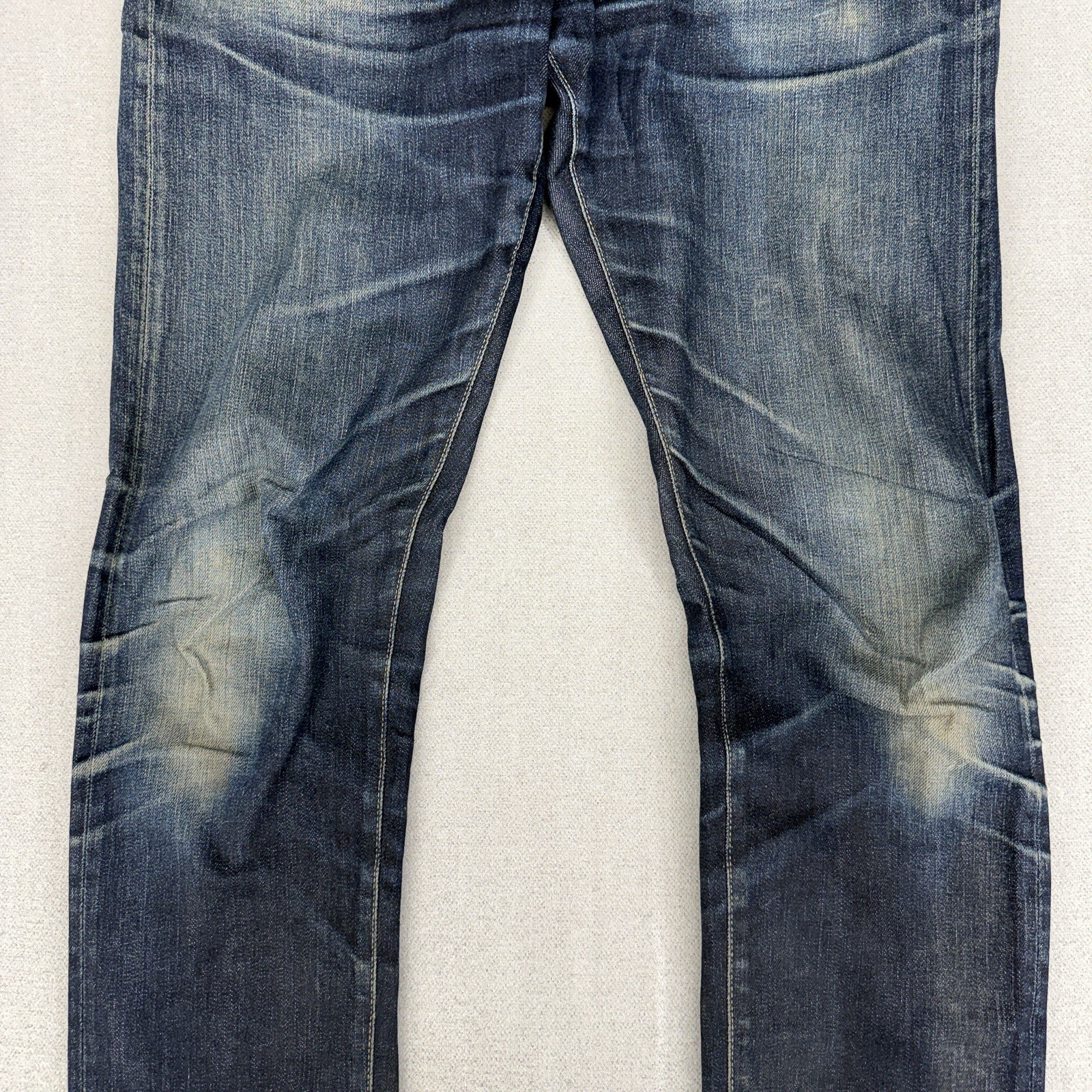 Uniqlo Slim Fit Selvedge Jeans Mens 34x34 Stretch Denim Wallet Pocket Fade thumbnail 5