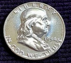 1954 Franklin Half Dollar 90% Silver Uncirculated / Proof-Like Nice Coin
