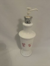 White Ceramic Soap Dispenser Pink Roses Hand Soap Dispenser