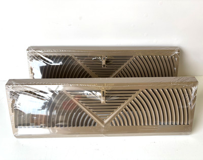 Yaocom 2 Pack Baseboard Register Vent 15'' Duck Opening Size Brown H22