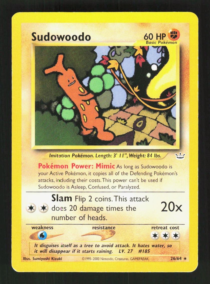 Sudowoodo 26/64 Rare Neo Revelation Pokemon Unlimited LP
