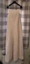 NEW NA-KD Cream Fringe Seam Detail Maxi Dress Size Eur38 UK Size 10 Approx