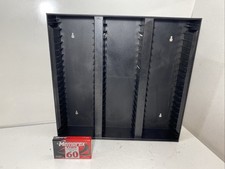 Alpha 60 Cassette Tape Wall Mount Storage Rack Case Holder Black Plastic USA