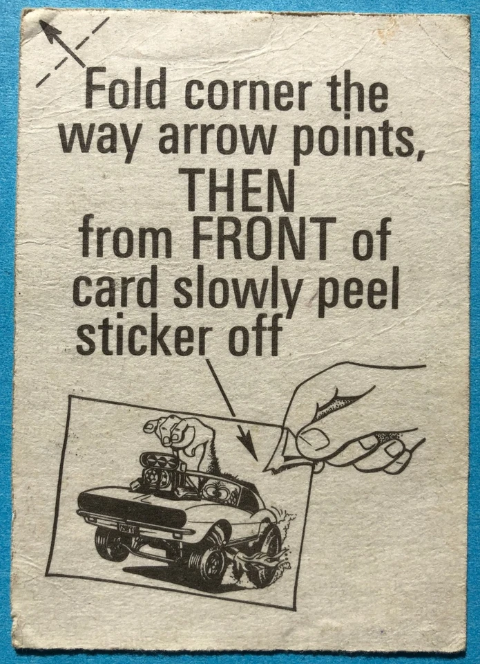 1973 Donruss Fabulous Odd Rods Stickers, Headache #14, VG - Image 2 of 2