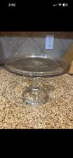 Vintage Anchor Harding Wexford Clear Glass Pedestal Cake Stand.