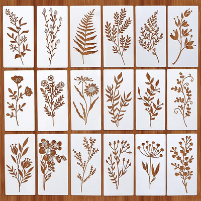 18 Stück Blumen Schablonen Zum Malen, Wandgestaltung, DIY, Wildblumen, Scrapbook