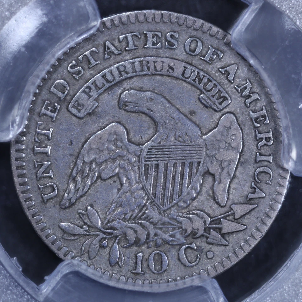 1821 Capped Bust Dime (JR-4 Large Date) - 10c PCGS F12 CAC ✅ - Lovely Coin! - Image 4 of 4