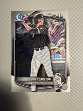 Billy Carlson 2025 Bowman Draft Base Chrome Baseball 1st  Prospects White Sox