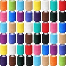 Treela 64 Pack 3 x 5 Yards Self Adhesive Cohesive Bandage Wraps, Elastic Brea...