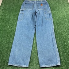 Carhartt Men's 33x32" Blue Carpenter Jeans Workwear Denim B13-DST Straight Leg