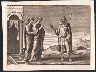 1742 Rare gravure Virgile l'Énéide Énée Didon mythologie - Photo 1/2