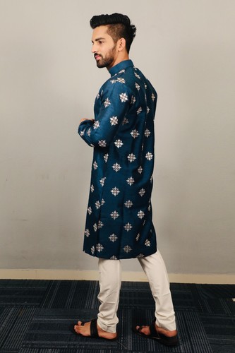 Men Kurta Set Pakistani Kurta Pyjama Indian Suits Wedding Party Groom Sherwani - Picture 5 of 12