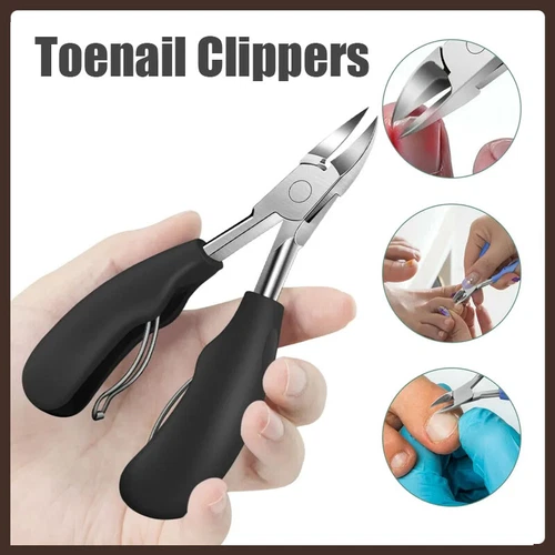 Nail Scissor Toenail Clipper Thick Ingrown Toe Nail Heavy Duty Precision BLACK - Bild 4 von 15