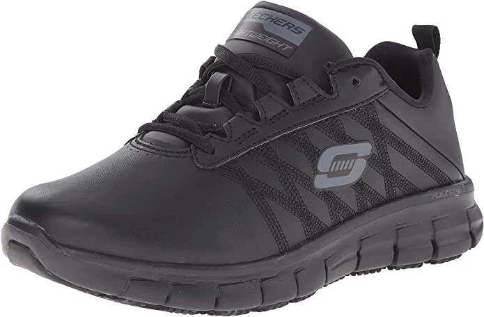 76576 Skechers Women's SURE TRACK-ERATH SR Work Shoes Black Non Slip 8 New  | eBay