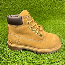 Timberland 6 Inch Premium Boys Size 9C Brown Hiking Waterproof Hiking Boots