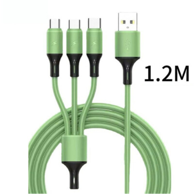 3 in 1 Fast USB Charging Cable Universal Multi Function Cell Phone Charger Cord