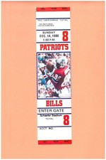 Buffalo Bills at New England Patriots 12-14-1980 ticket Stanley Morgan photo B