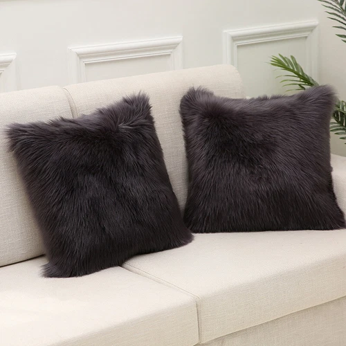Luxury Faux Wool Plush Soft Fluffy Cushion Cover Pillow Cases Sofa Home Decor AA - Picture 24 of 39