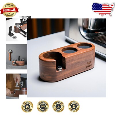51mm Espresso Tamping Station with Non-Slip Base - Premium Walnut Craftsmanship