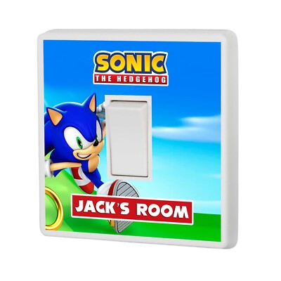 Individueller personalisierter Sonic Lichtschalter Vinyl Aufkleber Cover Skin Abziehbild Kinder