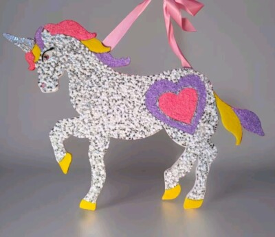 Dazzle Your Walls! Big Handcrafted Sparkling Unicorn Mosaic Art Wall Decor