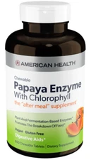AMERICAN HEALTH Papaya Enzyme with Chlorophyll - 600 Chewable Tablets