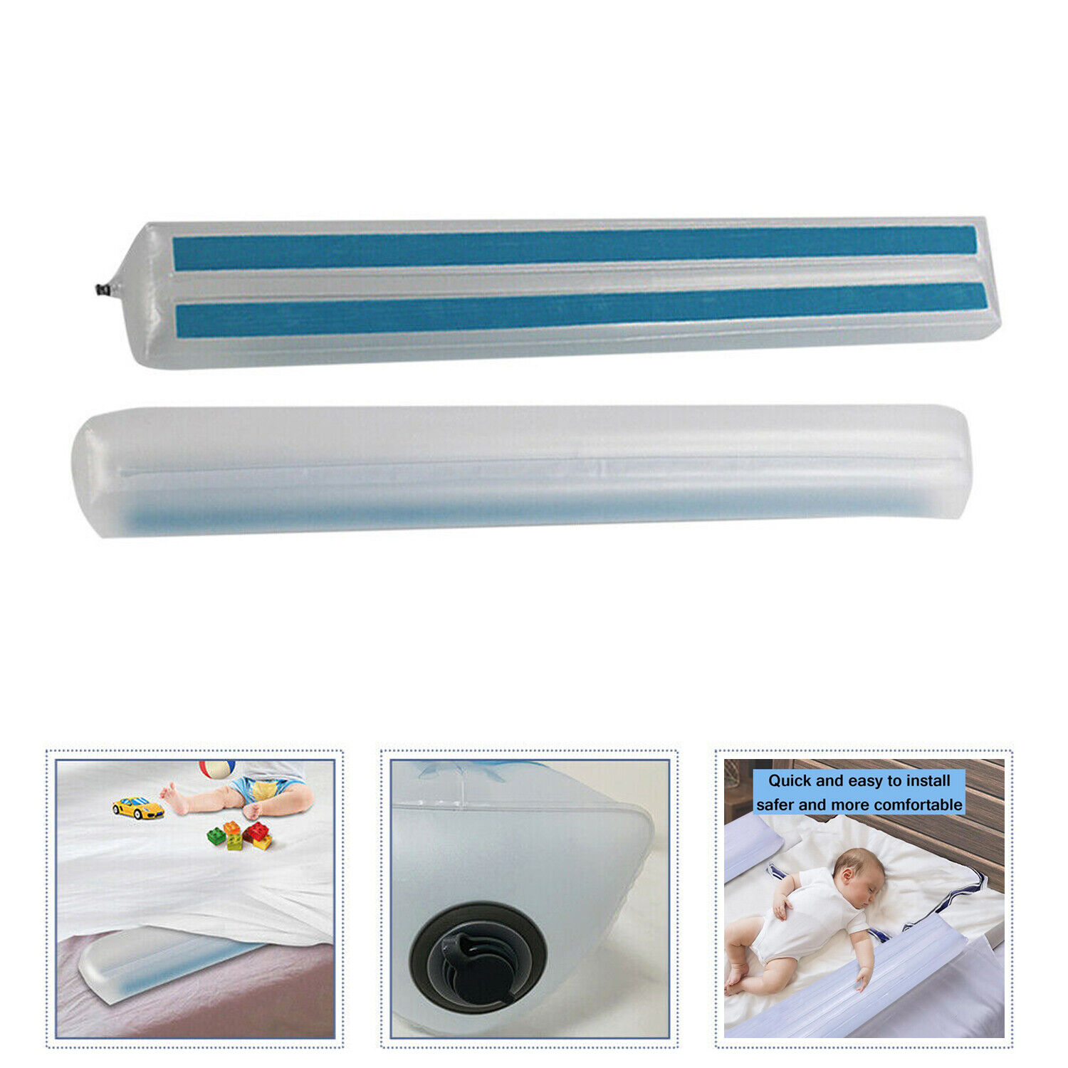 2Pcs Portable Bed Rail Inflatable sold out Safety Bumpers Kids Don't miss the campaign Leak-Proof