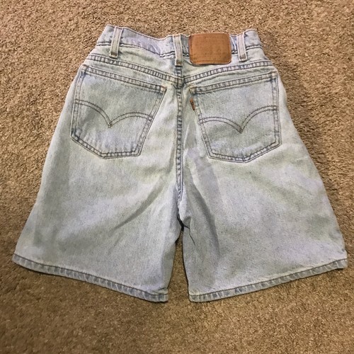 1990's Kids Levi light BlueJean Shorts Orange Tag Size Slim 14 - Picture 2 of 4
