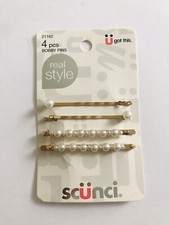 Scunci Bobby Pins 4 PCS Gold Pearl 21162